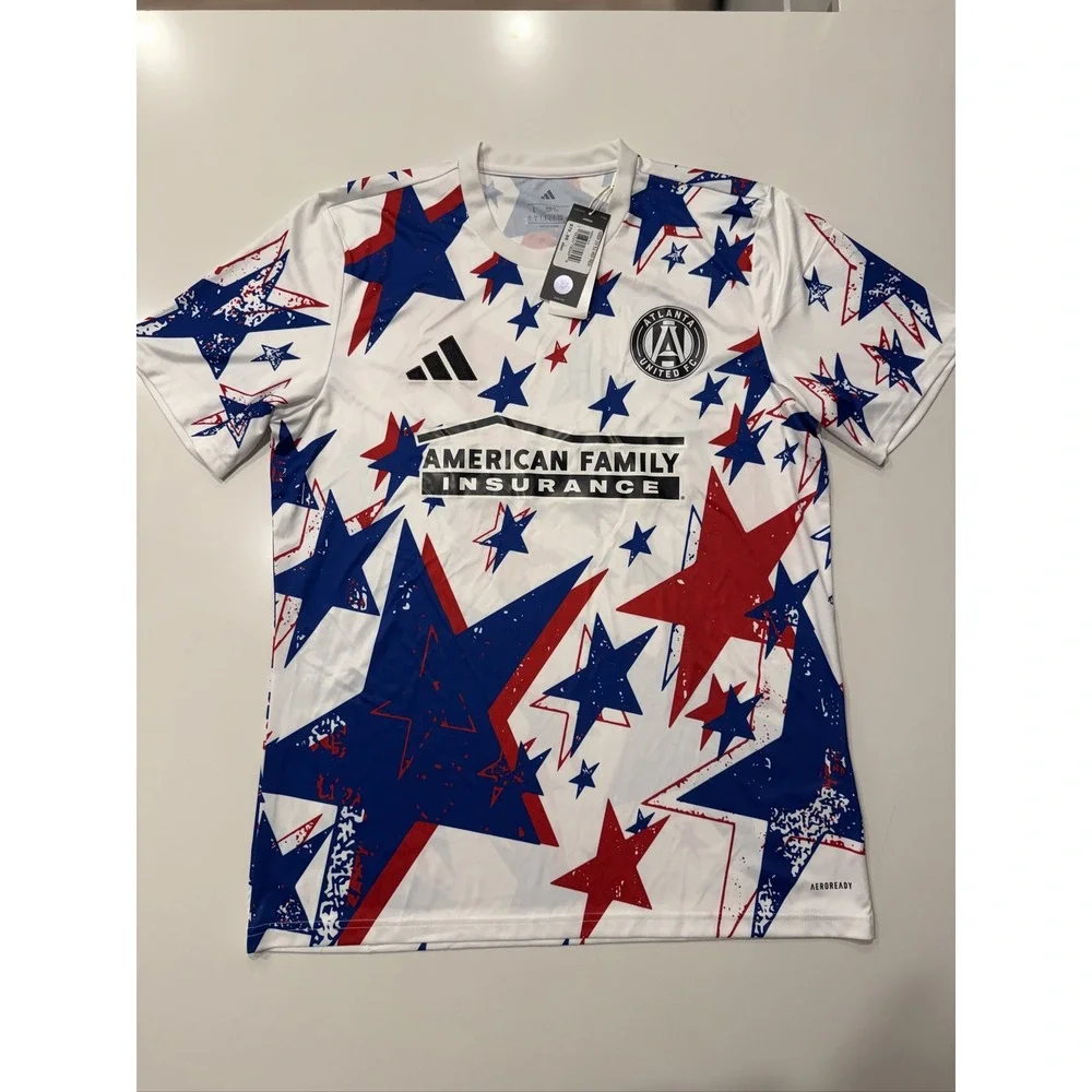 adidas MLS AMER PRESH Atlanta United FC Jersey L AEROREADY KB8968 White Blue